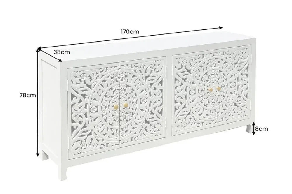 Comoda din Lemn de mango Alb L170xH78cm MARRAKECH