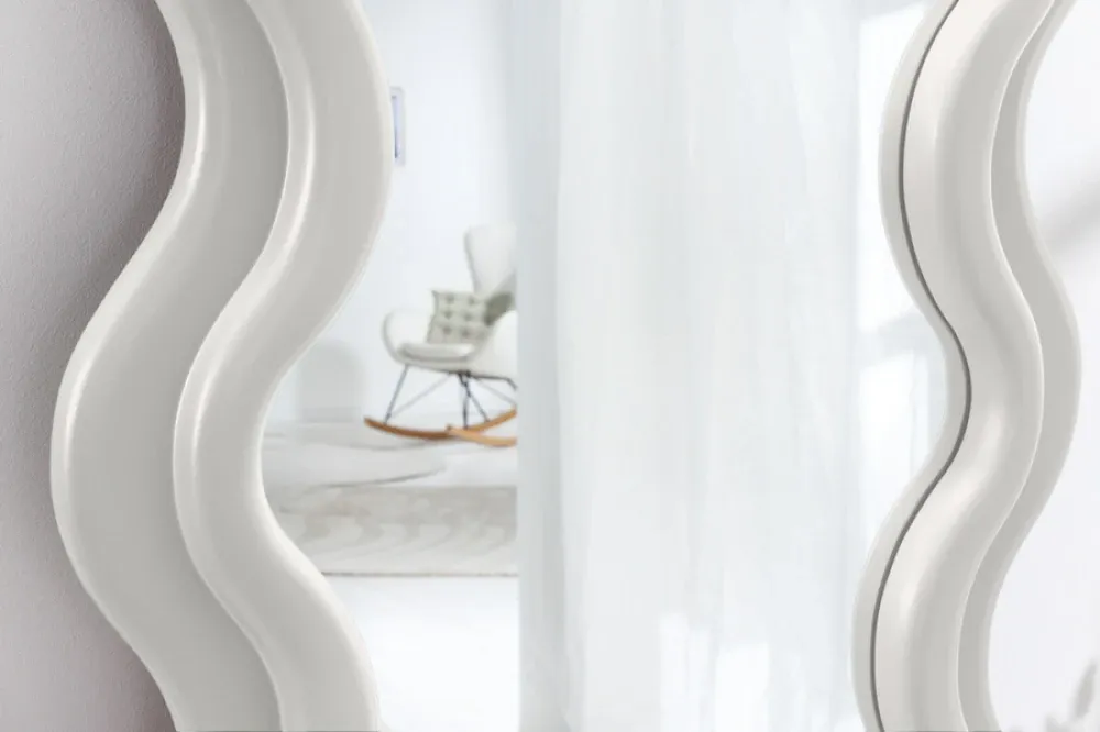 Oglinda cu rama din Poliuretan/MDF Alb H160xL70cm Curvy