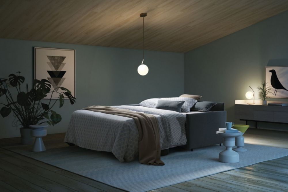 Canapea 3 locuri extensibila cu saltea de 140x199cm Naxos