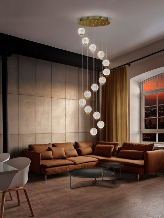 Lustra rotunda cu inaltime reglabila din Sticla Transparent cu LED D50xH300cm Austral