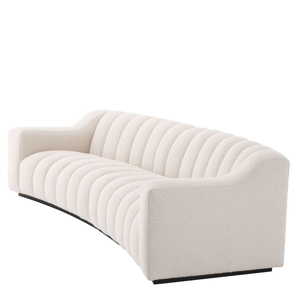 Canapea fixa Kelly L Eichholtz tapitata cu Stofa boucle Crem L300cm