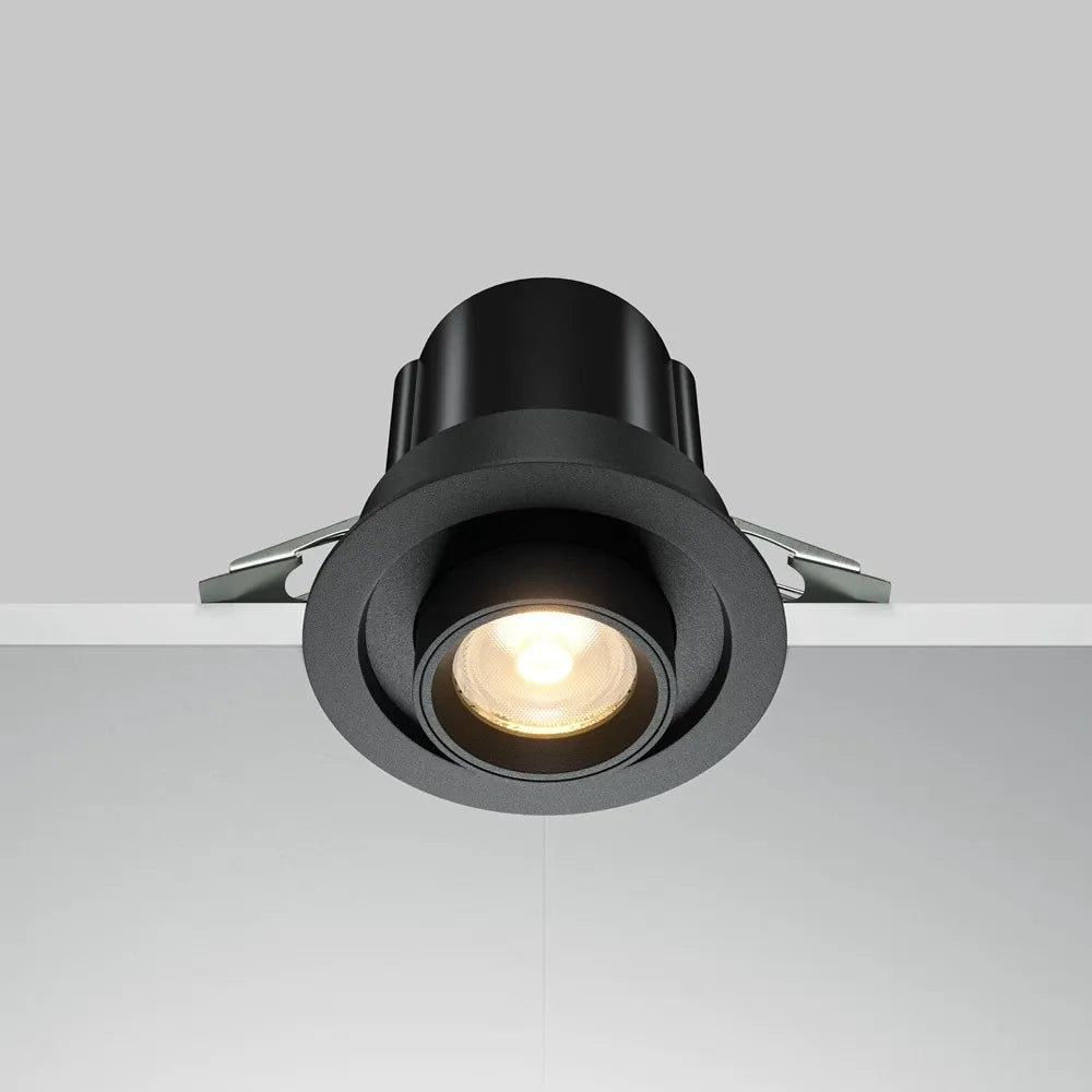 Spot incastrat ascuns din Aluminiu Negru H10xD9cm IP20 10W 760lm 3000k Downlight
