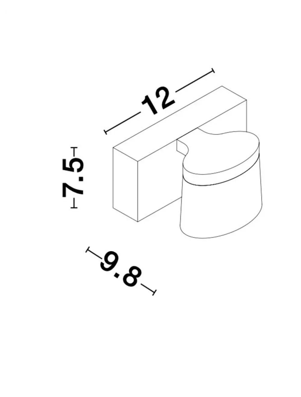 Aplica de perete structura din Aluminiu Argintiu si abajur din Acrilic Alb H7.5xL12cm IP44 5W 512lm 3000k SABIA