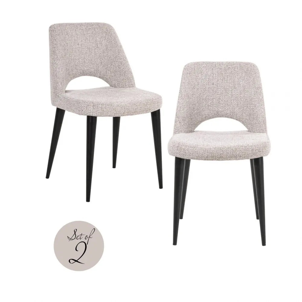 Set 2 scaune din Stofa Bej si Metal Negru L49xH86cm Tabitha Richmond interiors