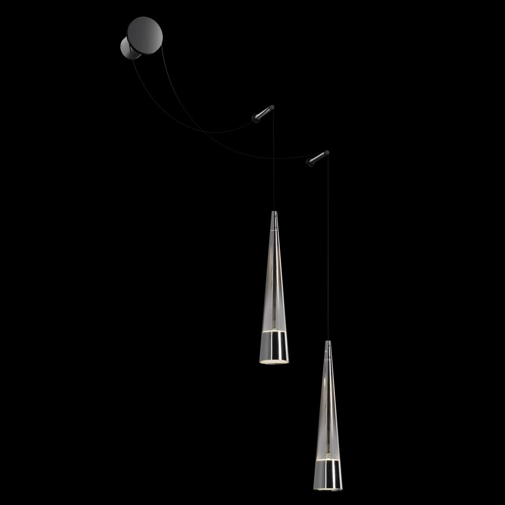 Aplica de perete Metal si Sticla Negru/Gri L39xH229cm Sintesi