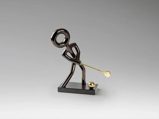 Figurina decorativa din Rasina Negru/Auriu L24xH29cm Golf