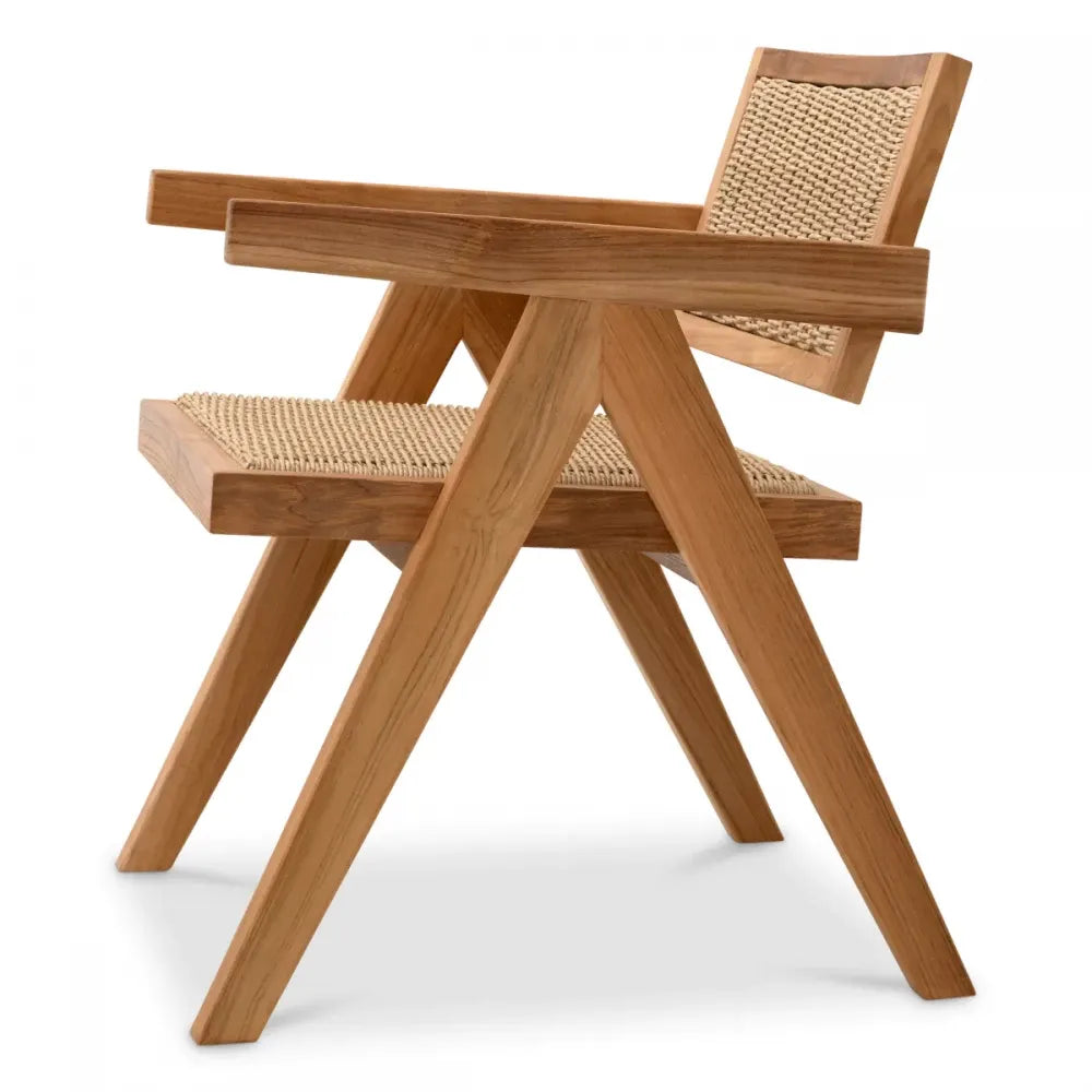 Scaun de exterior din Lemn de tec Maro si Polietilena Maro H78xL56xA65.5cm Kristo Eichholtz