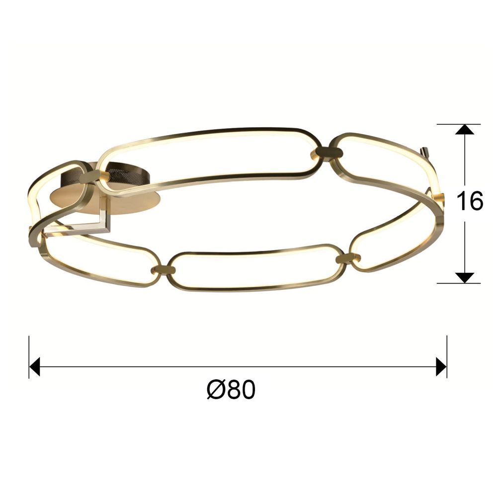 Plafoniera Rotunda din Metal Rose gold Colette D80xH16cm