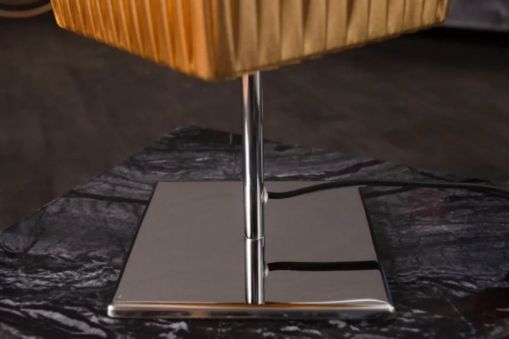 Veioza din Metal Argintiu si Textil Auriu H43xL14cm Paris