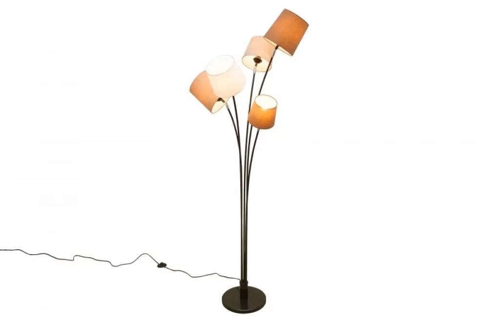 Lampa de podea din Metal Negru si Textil Bej/Maro H176xL50cm Levels