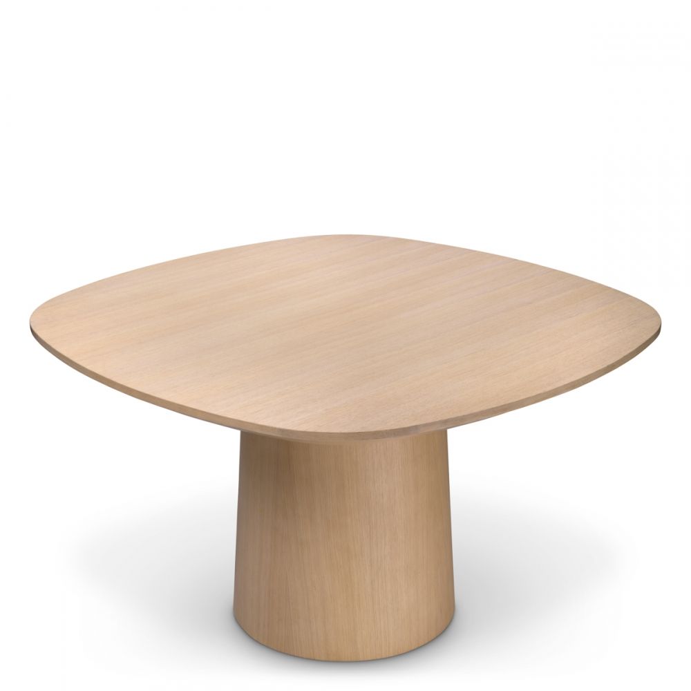 Masa Patrata Motto Eichholtz din Furnir de stejar Bej de 4-6 persoane L130xH77cm