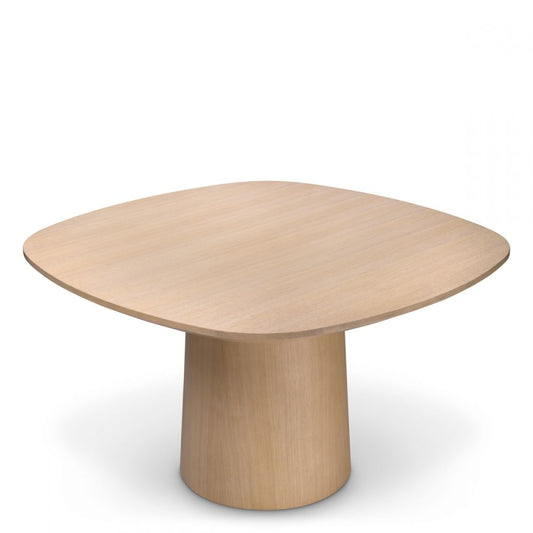 Masa Patrata Motto Eichholtz din Furnir de stejar Bej de 4-6 persoane L130xH77cm
