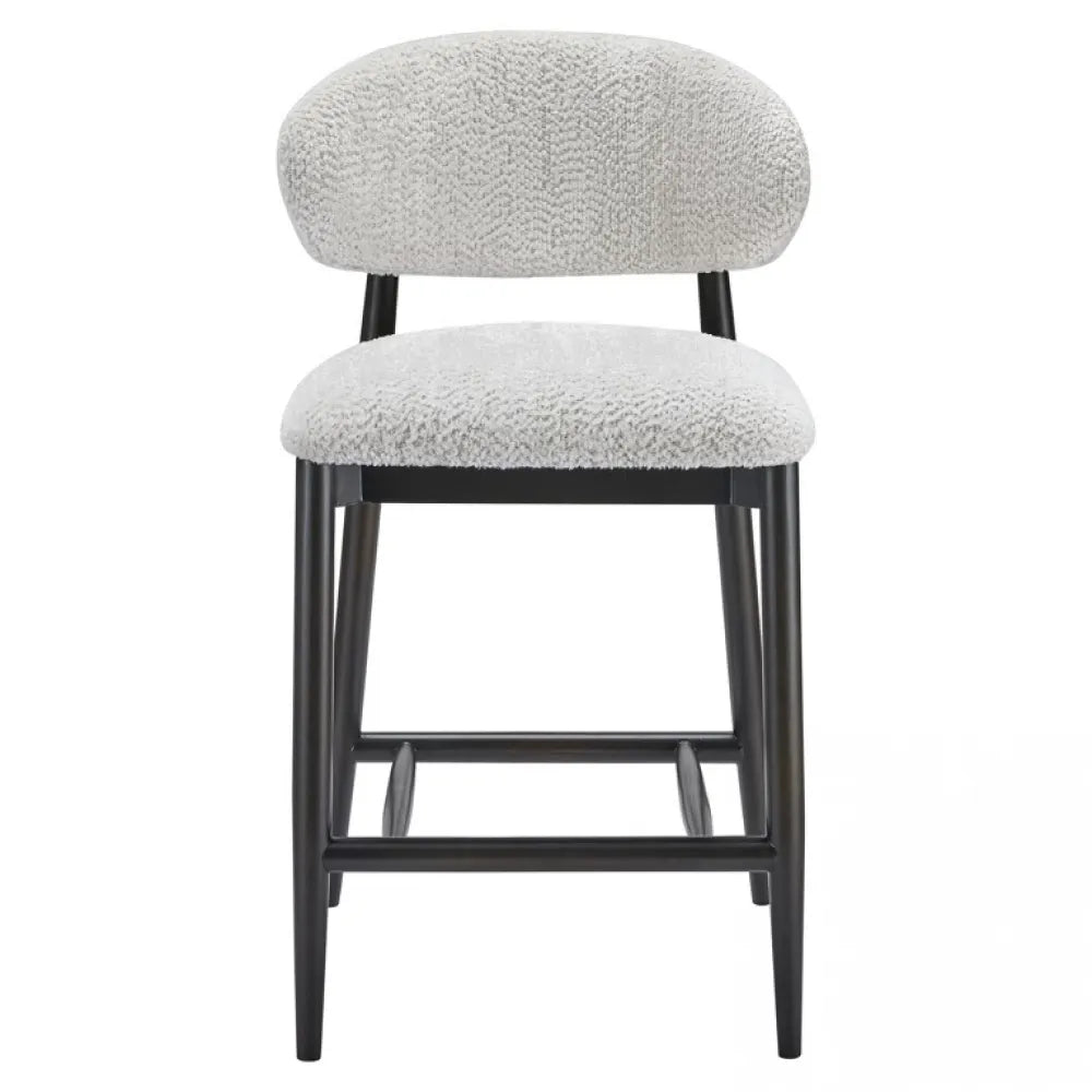 Scaun de insula tapitat cu Stofa be lovely Crem cu picioare din Lemn Negru H96xL52xA52cm Cherry Richmond interiors