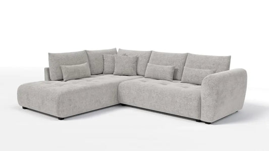 Coltar extensibil in forma de L tapitat cu Chenille Sajma 15 Bej L291x234cm Trezzo