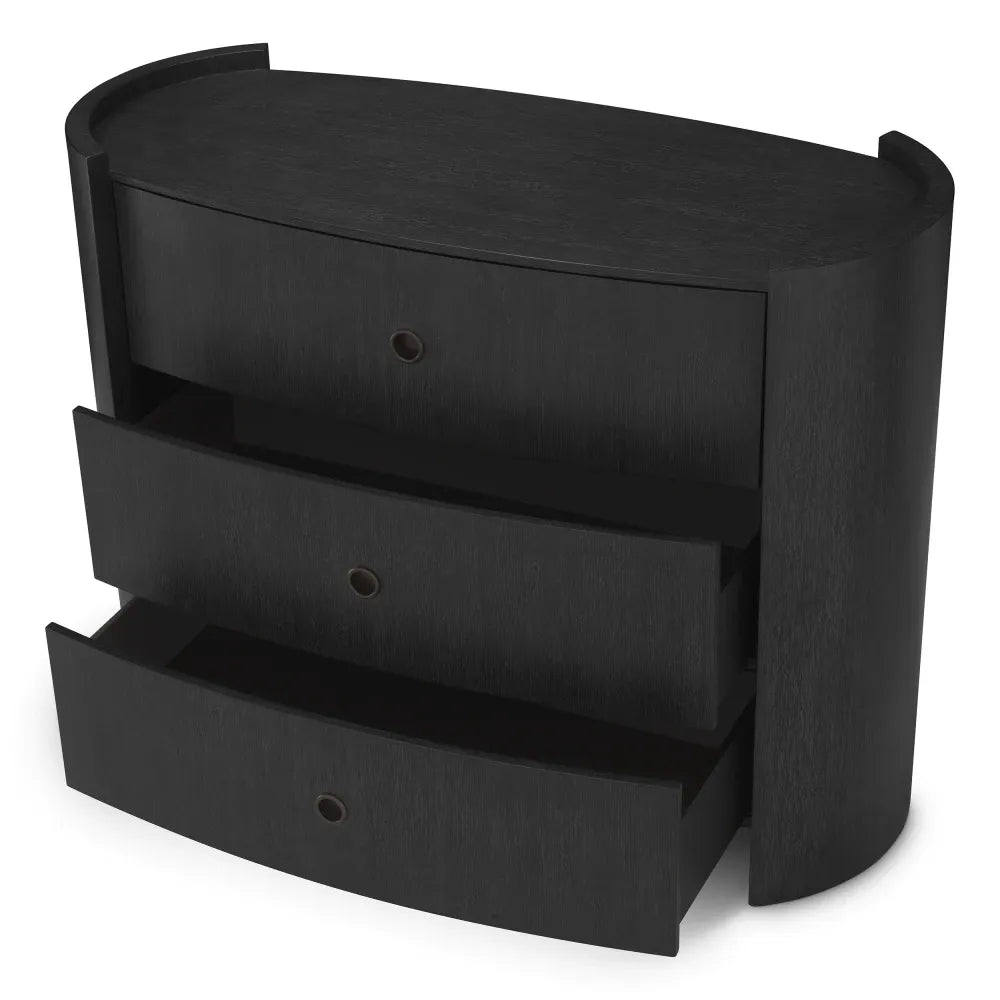 Comoda din Furnir de stejar Gri carbune L130xH100cm Splendora Eichholtz