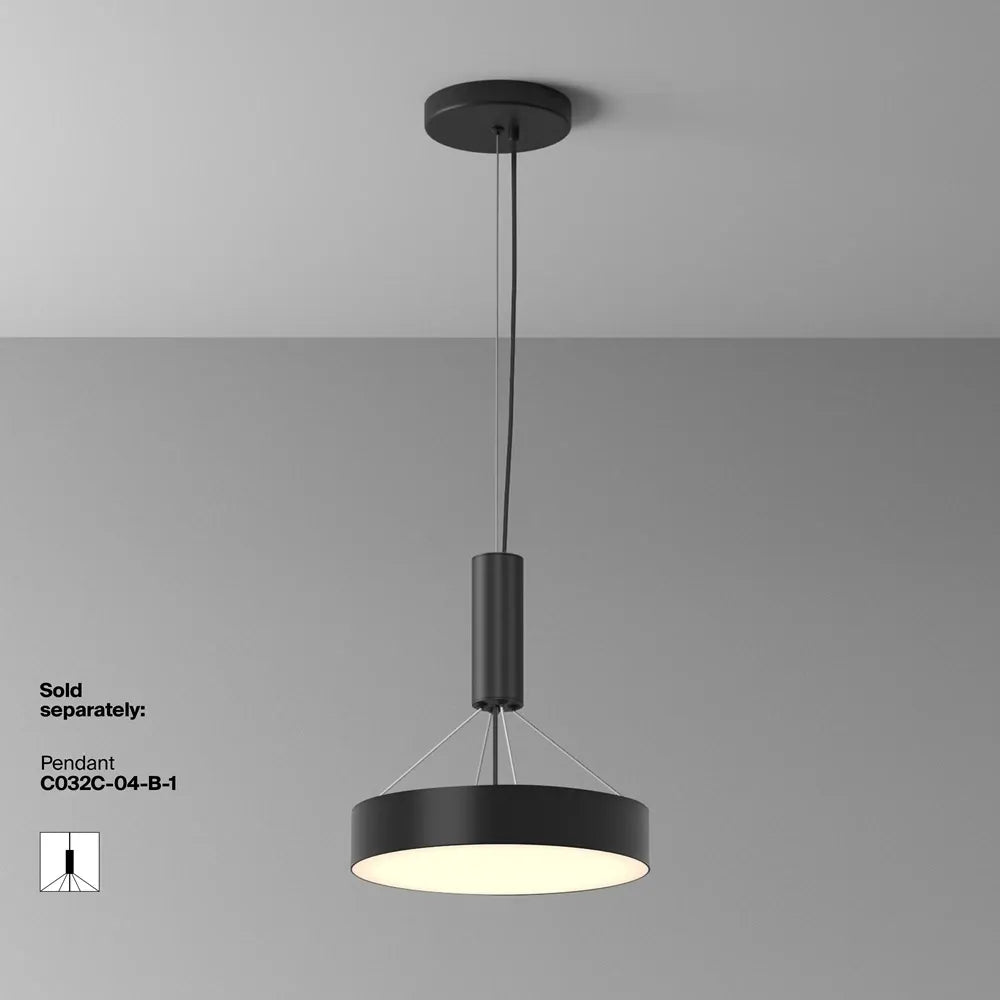 Plafoniera din Aluminiu Negru H6xD30cm Zon