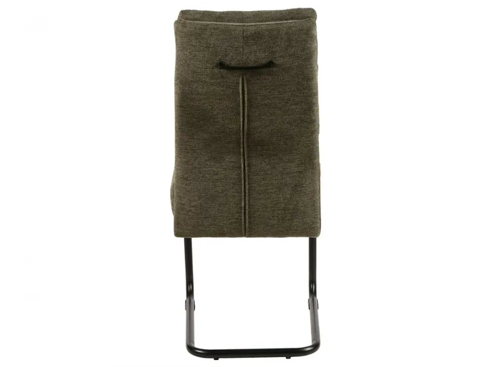 Scaun tapitat cu Stofa Verde olive cu picioare din Metal Negru H97xL44xA44cm Berry