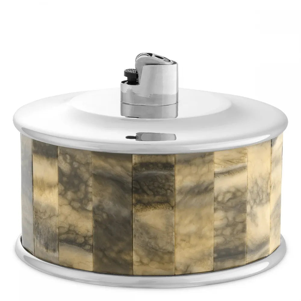 Suport bricheta din Metal/Rasina Argintiu/Maro D13cm Bonham Eichholtz