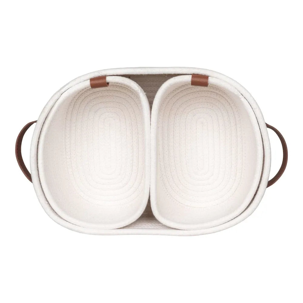 Set 3 cosuri depozitare din Bumbac Alb H11/11/13xL16/16/25cm Jarana