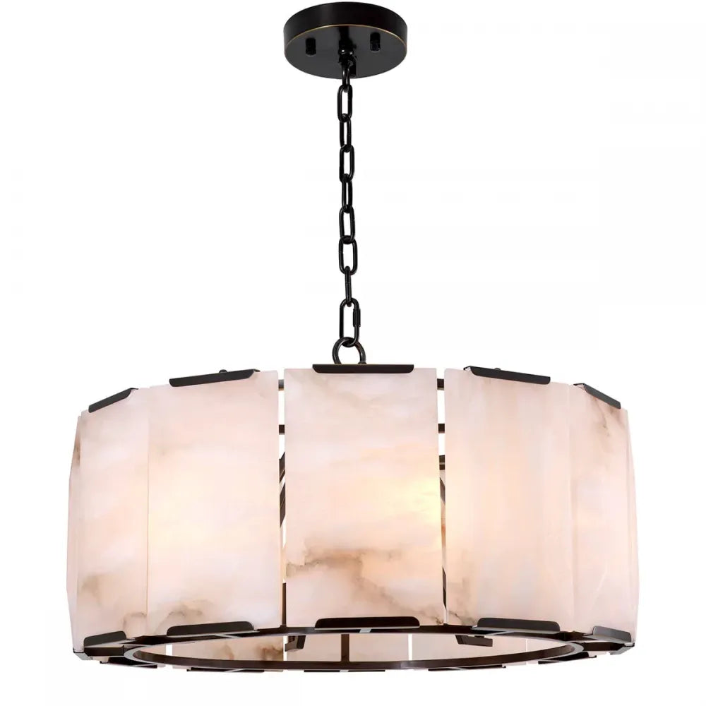 Candelabru din Otel inoxdabil Bronz si Alabastru Alb H36xD62cm Ortiz Eichholtz