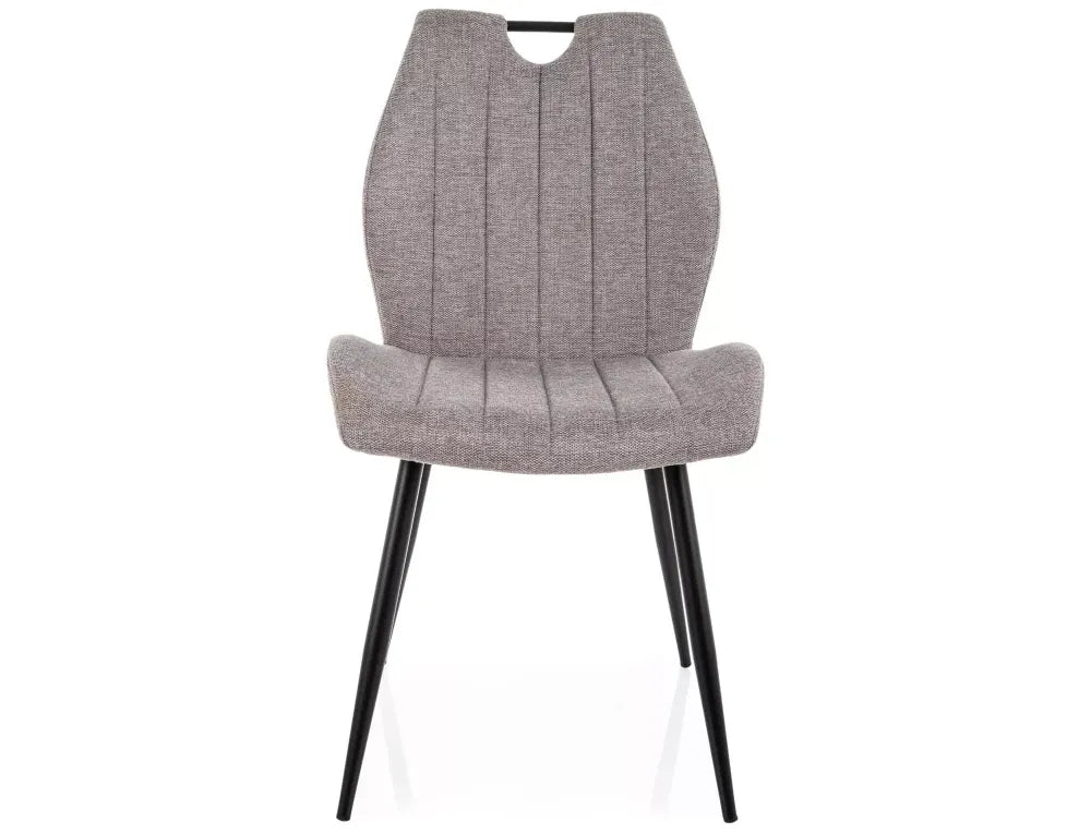 Set 2 scaune din Stofa Gri si Metal Negru H91xL51xA58cm Arco
