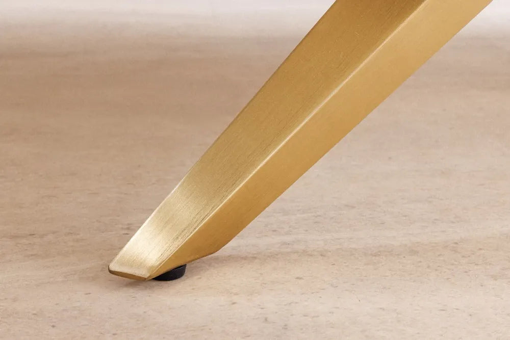 Masa din Ceramica Alb cu efect de marmura si Metal Auriu L200xH75cm Art living