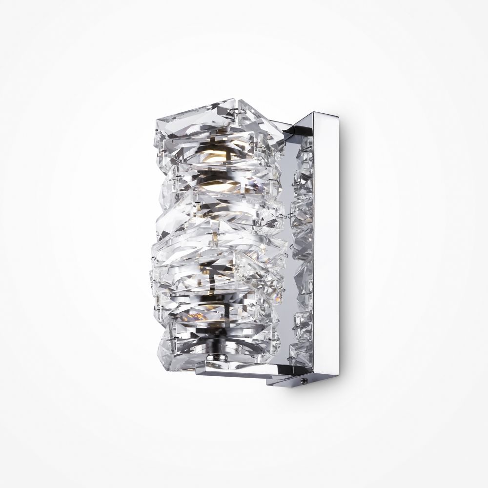 Aplica de perete Metal si Sticla Argintiu/Transparent L15xH24cm Coil