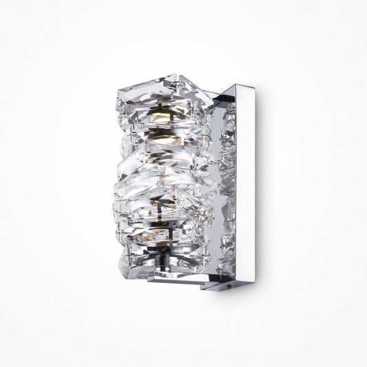 Aplica de perete Metal si Sticla Argintiu/Transparent L15xH24cm Coil