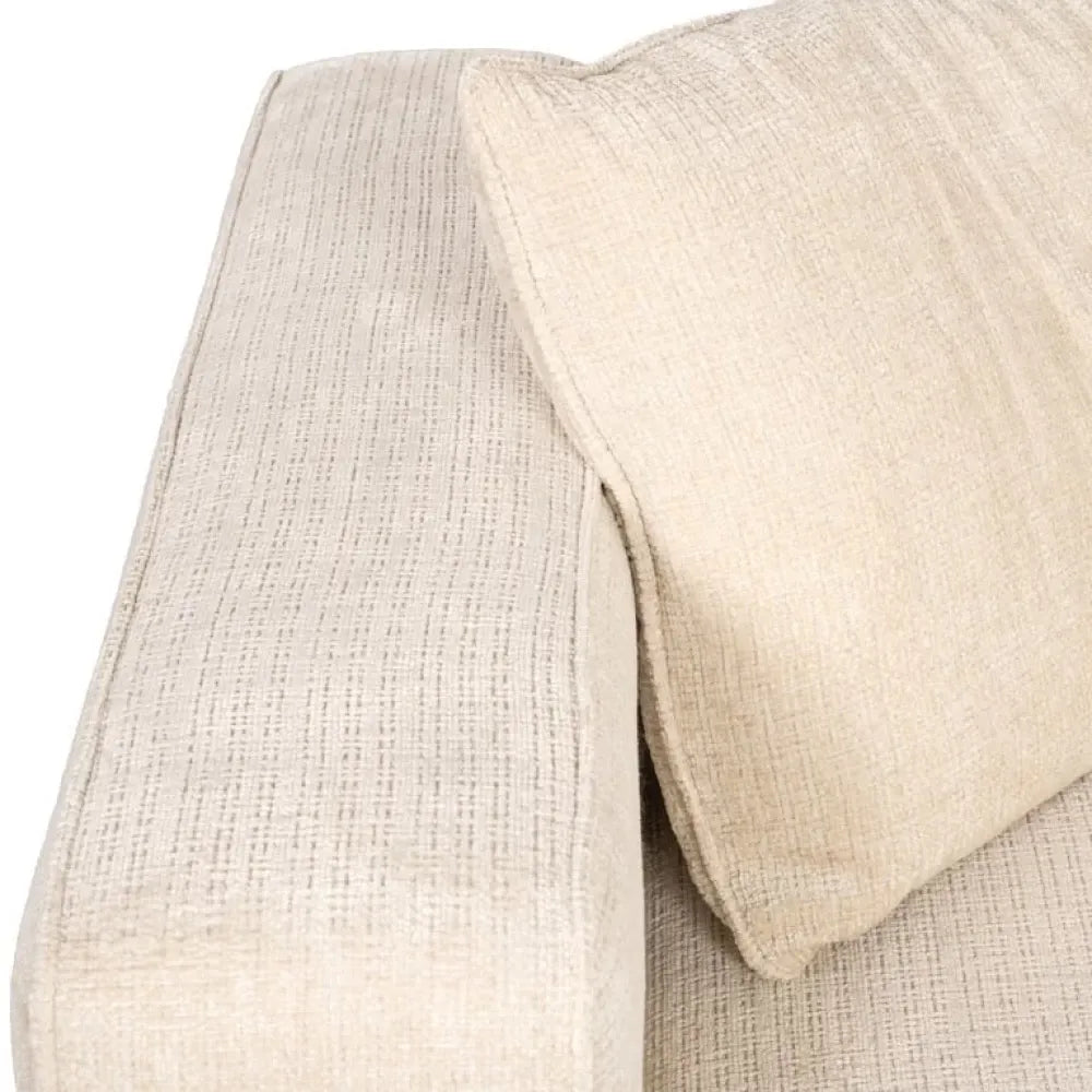 Coltar fix simetric tapitata cu Chenille Bej L308cm Lusso Richmond Interiors