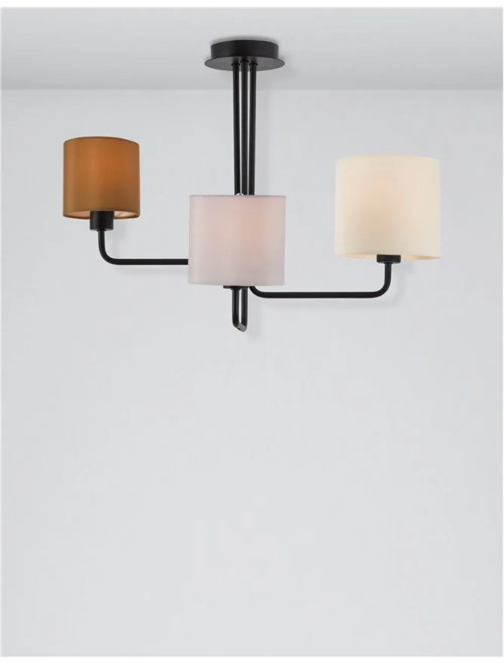 Pendul structura din Metal Negru si abajur din Textil Multicolor H43xL56.20cm IP20 BITONTO