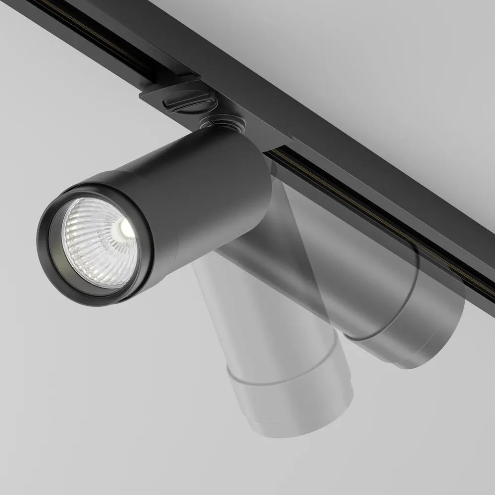 Spot dimabil pentru sina Unity din Aluminiu Negru H16xD5.5cm IP 20 12W 900lm 4000k Focus Zoom