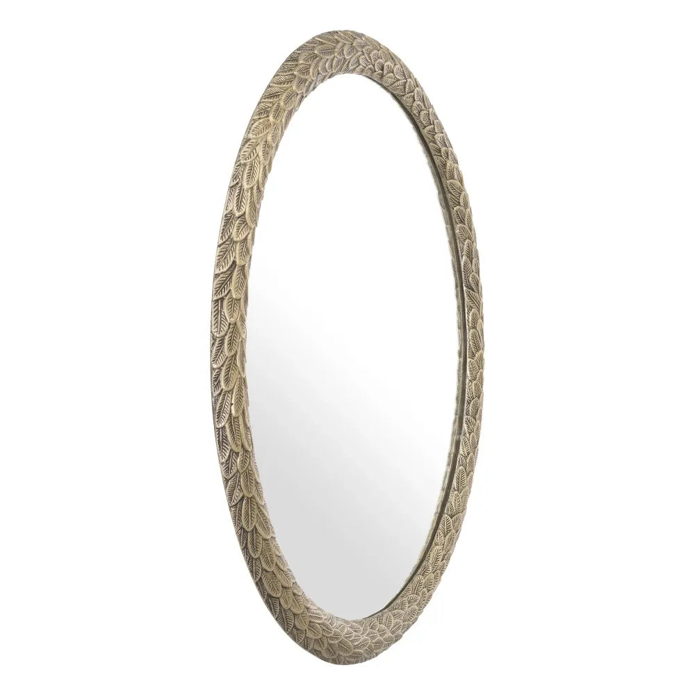 Oglinda cu rama din Metal/MDF Alama D91cm Soave Eichholtz