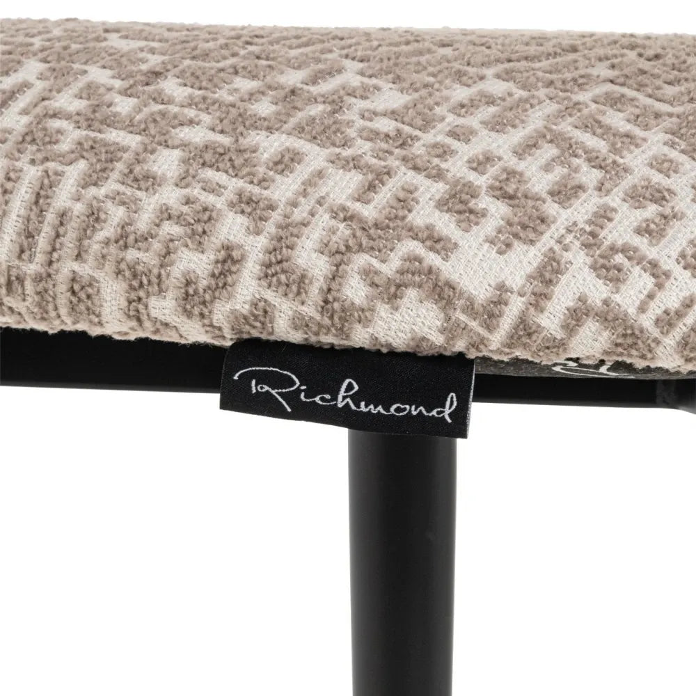 Scaun de insula din Stofa Bej si Metal Negru L46xH95cm Dantes Richmond interiors