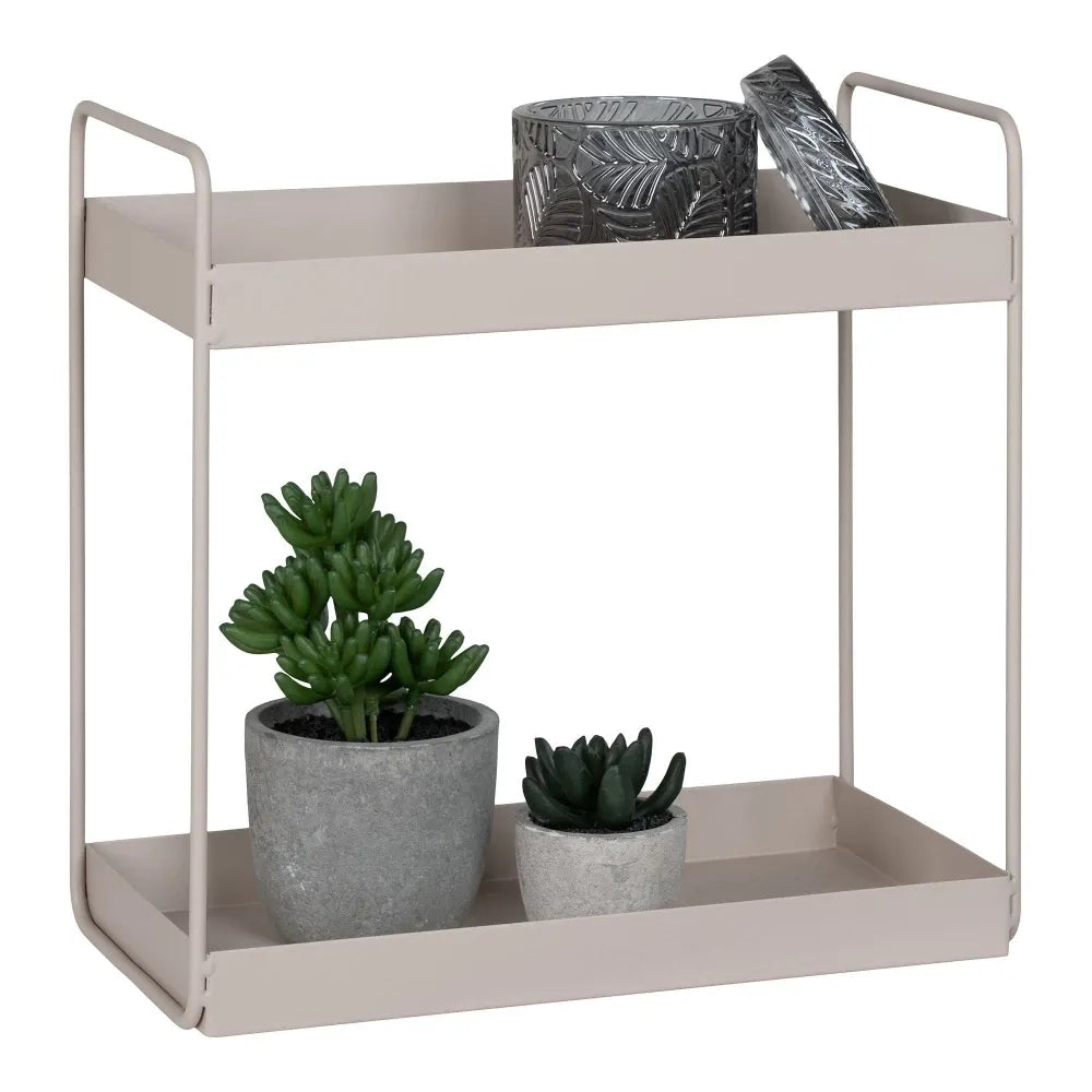 Etajera cu 2 rafturi din Metal Bej L30xH31cm Rabo