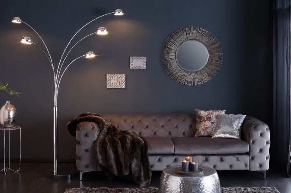 Lampa de podea din Metal Argintiu si Metal Argintiu H200xD125cm Five Lights