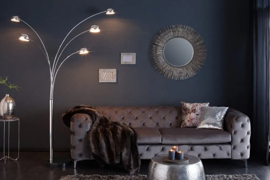 Lampa de podea din Metal Argintiu si Metal Argintiu H200xD125cm Five Lights