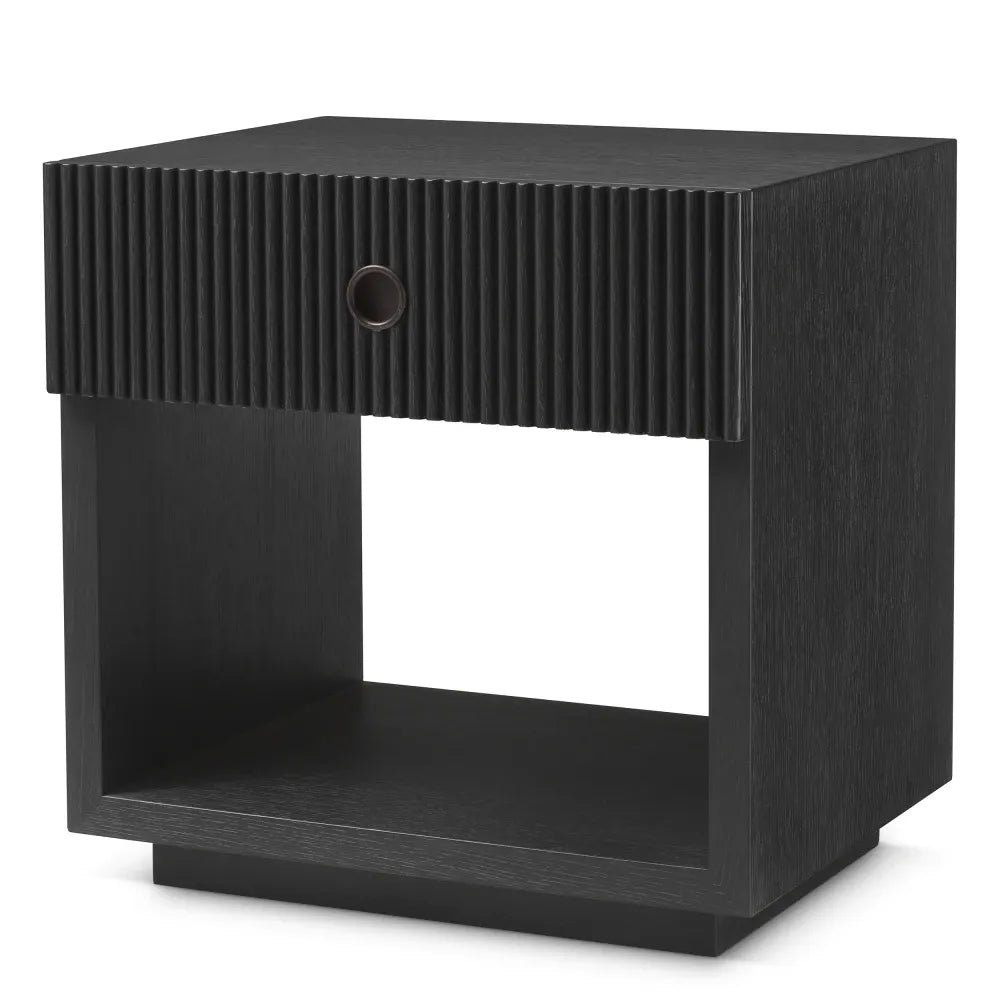 Noptiera din Furnir de stejar Gri carbune L60xH61cm Dimitrios Eichholtz