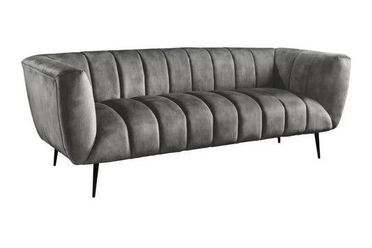 Canapea 3 locuri tapitat cu Catifea Gri L225cm Noblesse