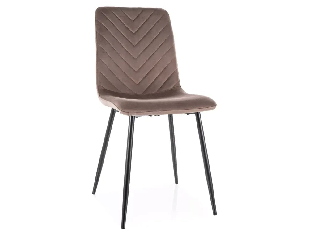 Set 2 scaune din Catifea Maro cappuccino si Metal Negru Hx91Lx45xAcm Daren