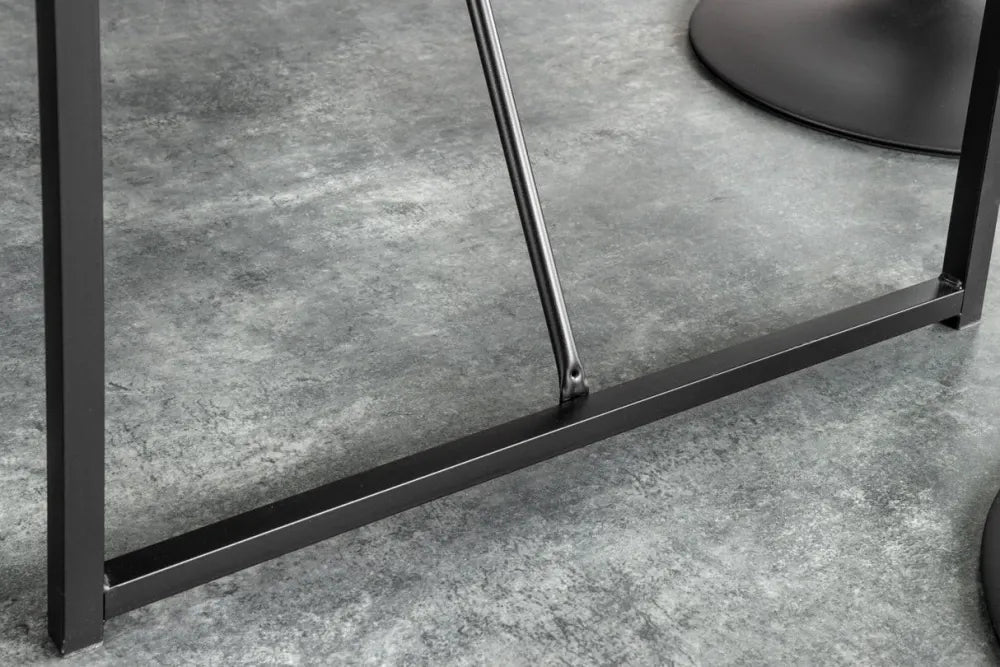 Masa bar din MDF Negru cu efect de marmura si Metal Negru L120xH105cm Slim line