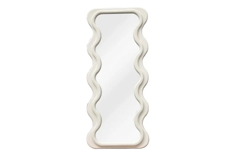 Oglinda cu rama din Poliuretan/MDF Alb H160xL70cm Curvy