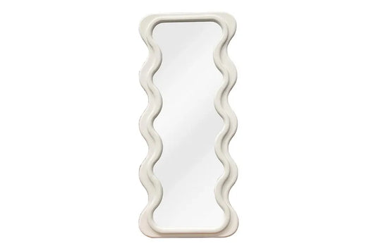 Oglinda cu rama din Poliuretan/MDF Alb H160xL70cm Curvy