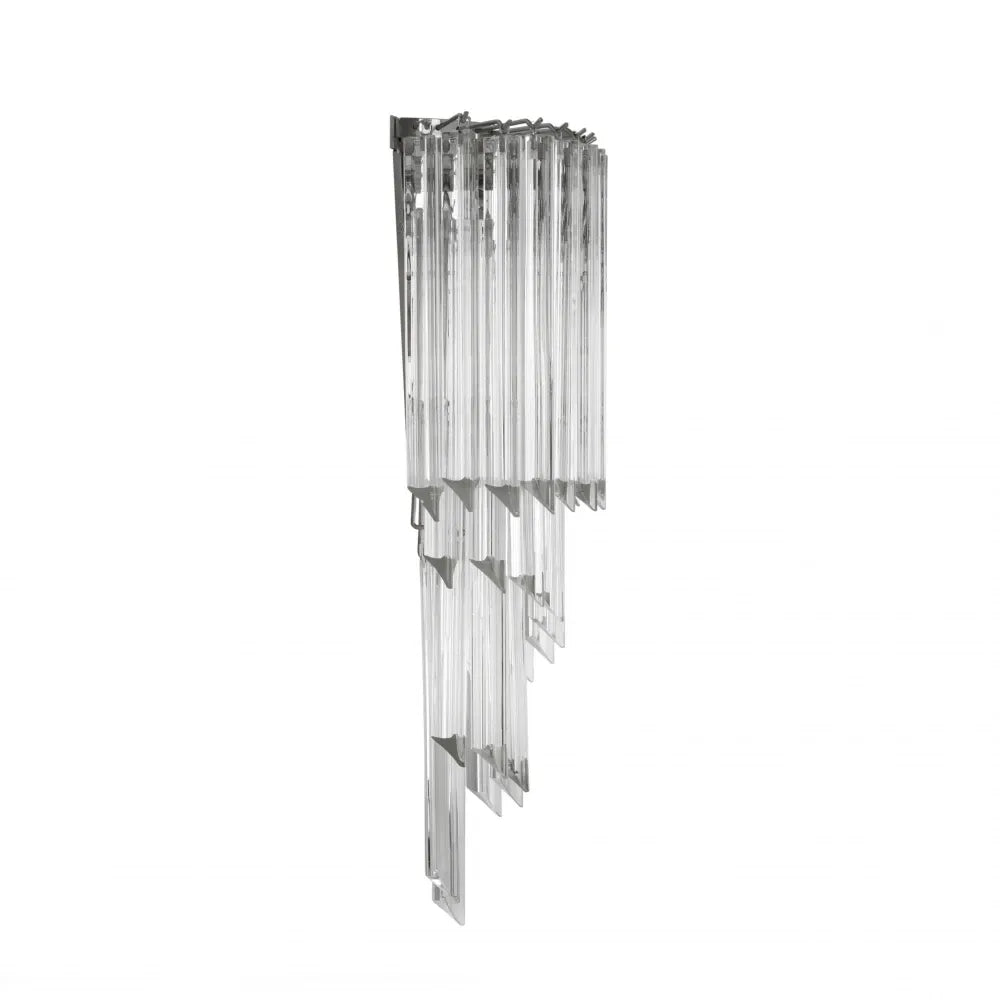 Aplica de perete din Metal Argintiu si Sticla Transparent H64.5xL30cm Marino Eichholtz