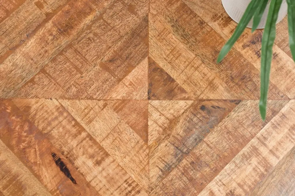 Masuta laterala Patrata din Lemn de mango Maro si Metal Negru L60xH45cm Infinity