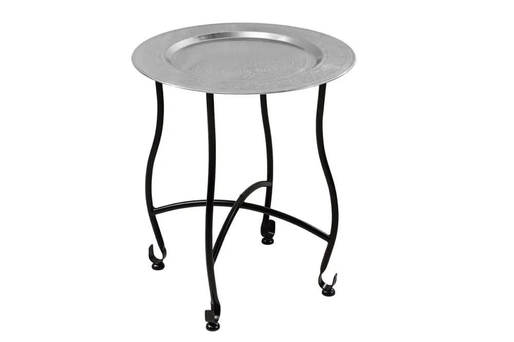 Masuta laterala cu blat detasabil din Metal Negru L41xH48cm Marrakesh