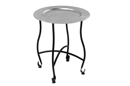 Masuta laterala cu blat detasabil din Metal Negru L41xH48cm Marrakesh