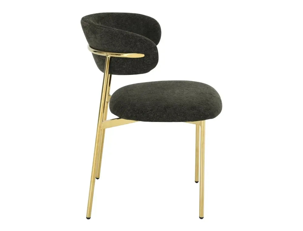 Set 2 scaune din Stofa Verde si Metal Auriu Hx80Lx56xA58cm Elton