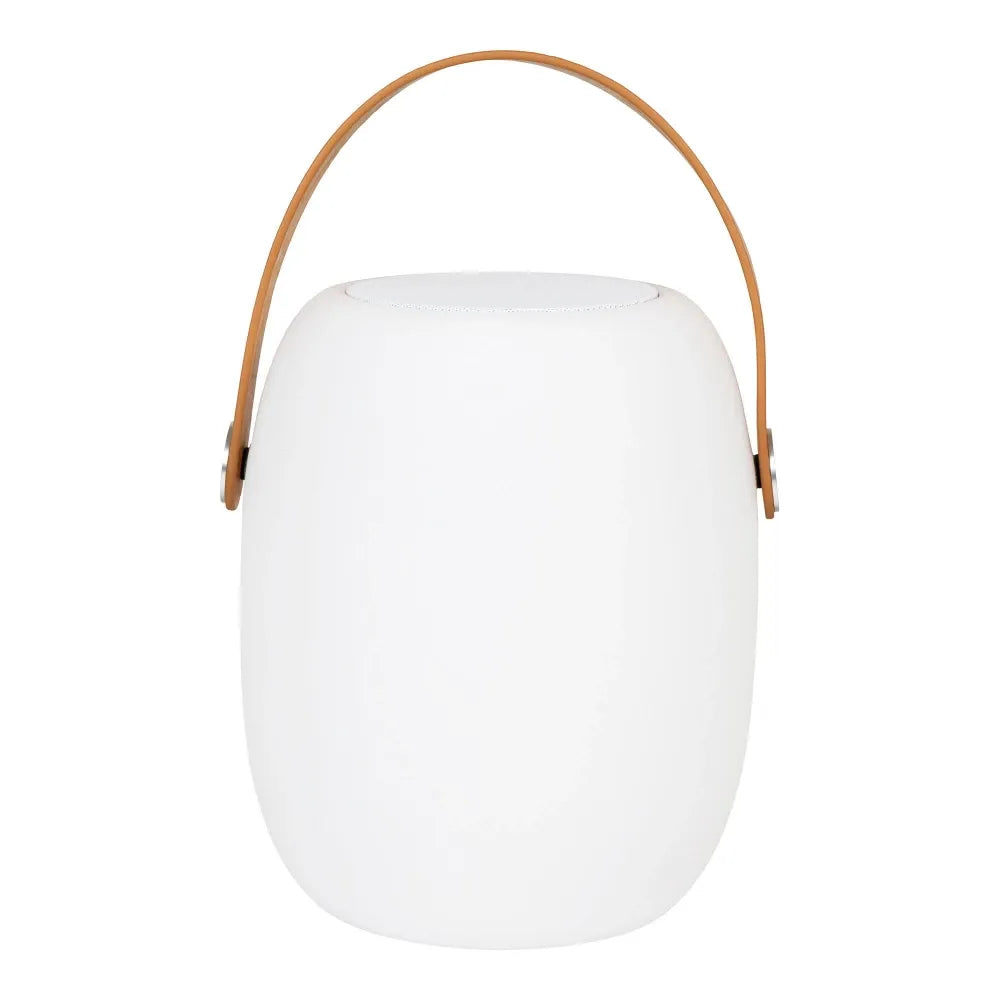 Lampa exterioara reincarcabila cu boxa Bluetooth incorporata din Polipropilena Alb H21xD18cm Cardiff
