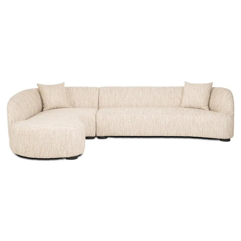 Coltar cu orientare stanga tapitata cu stofa Bej 320x170cm Pandora Richmond interiors