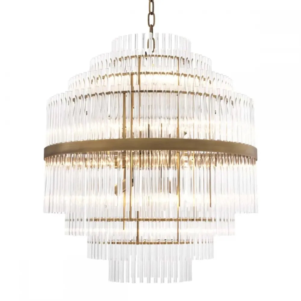 Candelabru din Metal Alama si Sticla Transparent H68xD60cm East Eichholtz